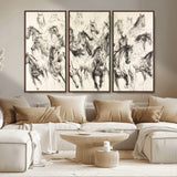 19433417-MGV-CV-36X24-Running Horses Wall Art Canvas Print, Framed Horse Sketch Art Picture Print, Galloping Herd Perfect Monochrome Western Decor