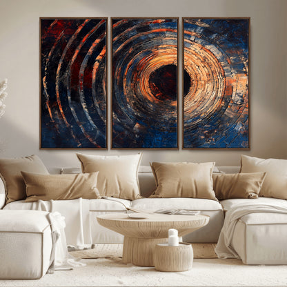 10017879-MGV-CV-36X24-Wood Tree Ring Wall Art Canvas Print, Framed Natural Wood Art Picture Print, Rustic Tree Slice Perfect Rustic Decor Artwork