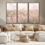 79164340-MGV-CV-36X24-Pastel Grasses Wall Art Canvas Print, Framed Soft Meadow Art Picture Print, Field in Breeze Perfect Pastel Minimal Decor Artwork