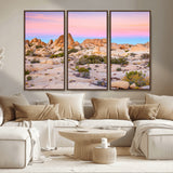 96167137-MGV-CV-36X24-Vibrant Sunset Sky Wall Art Canvas Print, Framed Joshua Tree Art Picture Print, Rugged Terrain Perfect Southwestern Boho Decor
