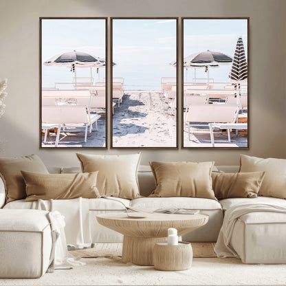 67623952-MGV-CV-36X24-Minimalist Beach Wall Art Canvas Print, Framed Pastel Sand Art Picture Print, Beach Aesthetic Perfect Coastal Minimalist Decor