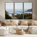 88336640-MGV-CV-36X24-Tropical Beach Scene Wall Art Canvas Print, Framed Coastal Photography Art Picture Print, Ocean Horizon Art Perfect Coastal Boho