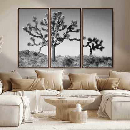 50975475-MGV-CV-36X24-Joshua Tree Art Wall Art Canvas Print, Framed Desert Tree Print Art Picture Print, Black White Nature Perfect Southwestern Boho