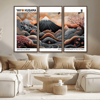 63125329-MGV-CV-36X24-Japanese Mt Fuji Wall Art – Surreal Ukiyo e Style Cherry Blossom Poster, Swirling Cloud Landscape Print, Modern Oriental Asian