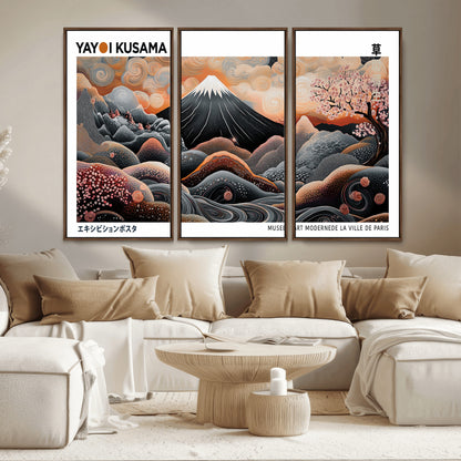 63125329-MGV-CV-36X24-Japanese Mt Fuji Wall Art – Surreal Ukiyo e Style Cherry Blossom Poster, Swirling Cloud Landscape Print, Modern Oriental Asian