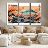 88785870-MGV-CV-36X24-Japanese Great Wave & Mt Fuji Wall Art – Ukiyo e Style Landscape Print with Flowing River, Autumn Mountain Poster, Oriental Asian