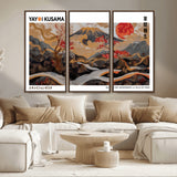 85375874-MGV-CV-36X24-Mount Fuji Abstract Wall Art – Japanese Landscape Canvas Print, Cherry Blossom & Red Sun Painting, Elegant Modern Zen Asian Home