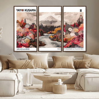 32352074-MGV-CV-36X24-Japanese Landscape Wall Art – Mount Fuji River Canvas Print, Modern Asian Inspired Nature Decor for Living Room, Bedroom, Office