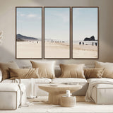 28307820-MGV-CV-36X24-Minimalist Beach Wall Art Canvas Print, Framed Coastal Serenity Art Picture Print, Soft Sand Perfect Modern Coastal Decor Artwork