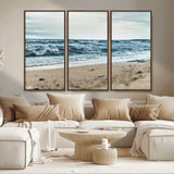 81812590-MGV-CV-36X24-Ocean Wall Art Wall Art Canvas Print, Framed Coastal Canvas Art Picture Print, Moody Seascape Perfect Coastal Minimalist Decor