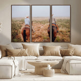 54943176-MGV-CV-36X24-Cowboy Wall Art Wall Art Canvas Print, Framed Western Canvas Art Picture Print, Rustic Ranch Scene Perfect Rustic Western Decor