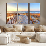 73351887-MGV-CV-36X24-Ocean Sunset Wall Art Wall Art Canvas Print, Framed Nautical Photography Art Picture Print, Summer Beach House Decor Perfect