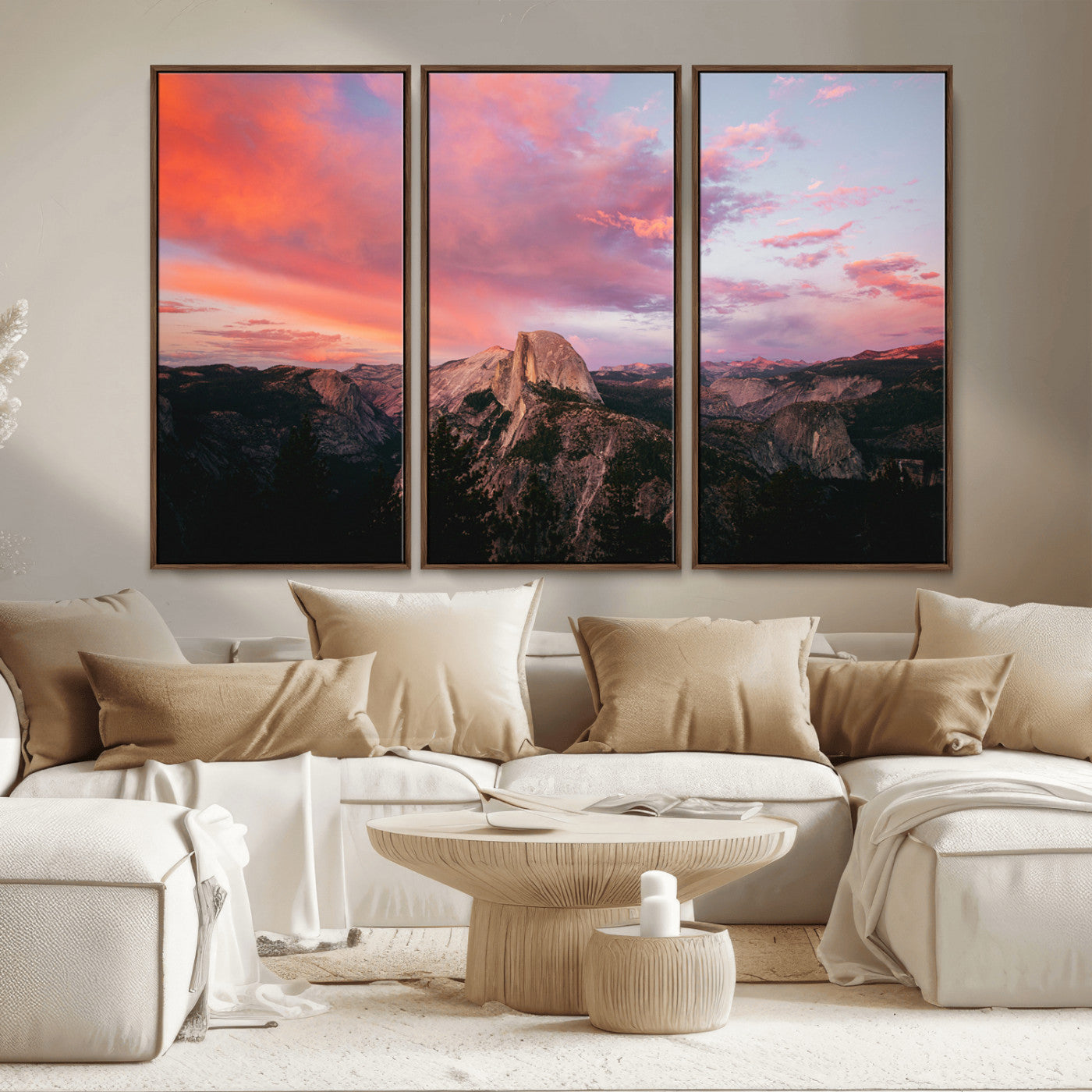 32786115-MGV-CV-36X24-Half Dome Wall Art Canvas Print, Framed Yosemite National Park Art Picture Print, Dramatic Sunset Perfect Adventurous Wilderness
