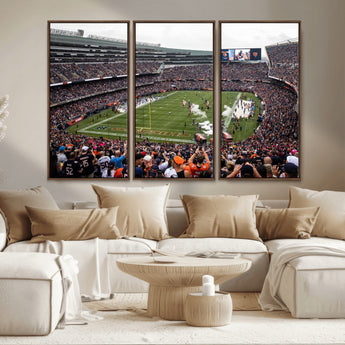 18347149-MGV-CV-36X24-Soldier Field Wall Art – Chicago Bears Football Stadium Canvas Print, Game Day Sports Decor for Man Cave, Bar, Office, or Living