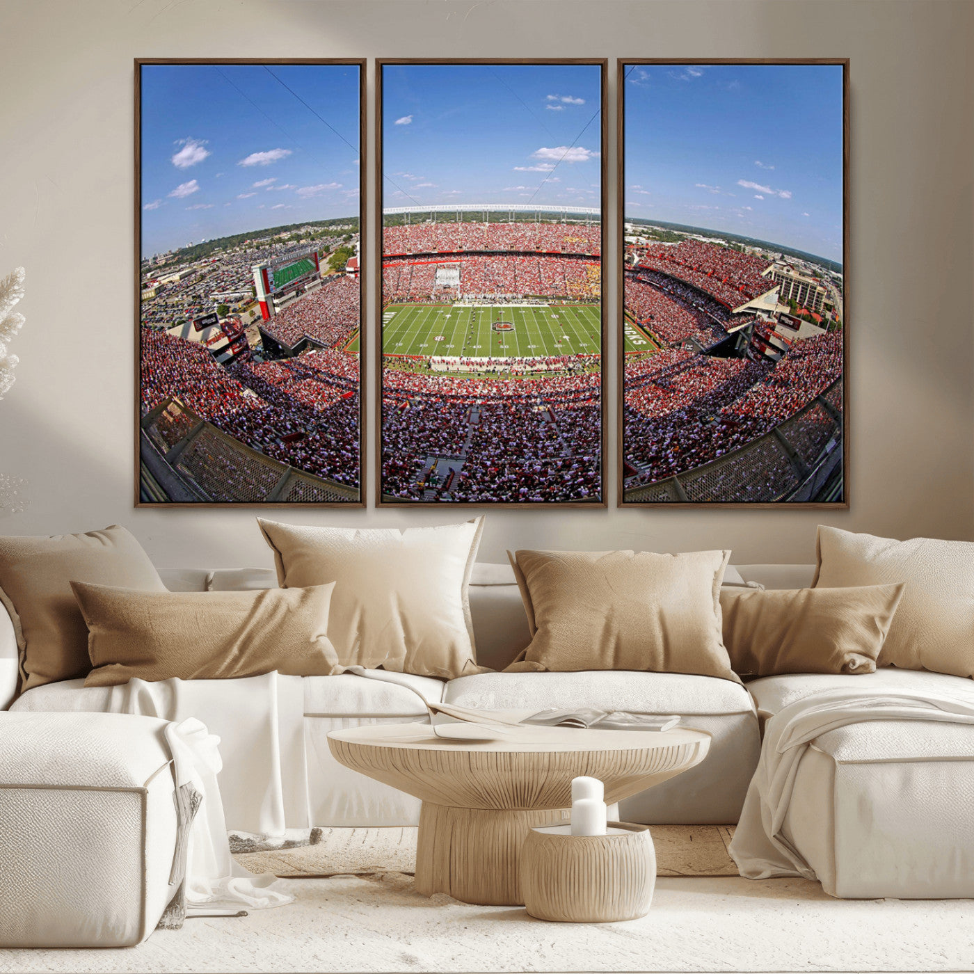 29492070-MGV-CV-36X24-Stadium Wall Art – Panoramic College Football Canvas Print, Game Day Crowd and Field Scene, Sports Photography Decor for Office,