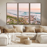 27332135-MGV-CV-36X24-Coastal Sunset Wall Art – Ocean Waves and Rocky Shore Canvas Print, Scenic Seaside Photography Decor for Bedroom, Living Room,