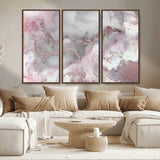 16416-MGV-CV-36X24-Blush Marble Wall Art Canvas Print, Framed Rose Gold Art Picture Print, Pink Cloudy Perfect Modern Glam Decor Artwork