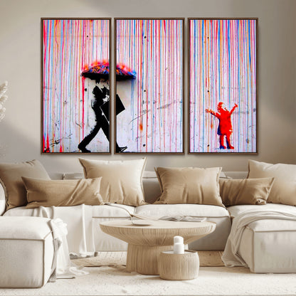 69505-MGV-CV-36X24-Graffiti Girl Wall Art Canvas Print, Framed Urban Contrast Art Picture Print, Vibrant Graffiti Perfect Urban Pop Decor Artwork