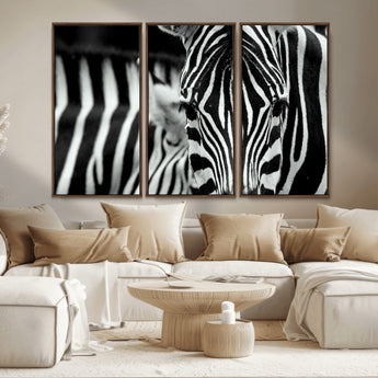43631-MGV-CV-36X24-Black and White Zebra Wall Art – Modern Animal Print Canvas Artwork for Living Room, Bedroom, or Office Decor