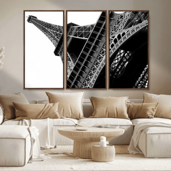 89033-MGV-CV-36X24-Eiffel Tower Wall Art – Dramatic Black and White Architectural Canvas Print, Modern Paris Decor for Office, Living Room or