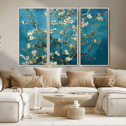 91714-MGV-CV-36X24-Almond Blossoms Wall Art – Handcrafted Van Gogh Inspired Floral Canvas Print, Beautiful Nature Decor for Living Room, Bedroom, or