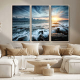 33428-MGV-CV-36X24-Ocean Sunrise Wall Art – Serene Seascape Canvas Print, Coastal Home or Office Decor, Perfect for Living Room, Bedroom, or Study