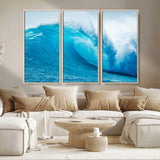 13117-MGV-CV-36X24-Ocean Wave Wall Art – Dynamic Blue Surf Canvas Print, Coastal Beach Decor for Living Room, Bathroom, Office, or Beach House