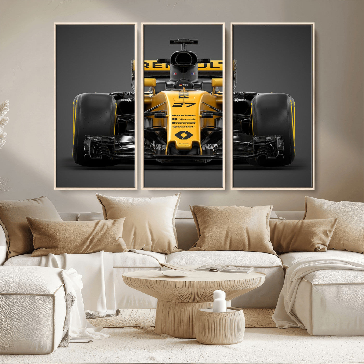 62882-MGV-CV-36X24-Renault F1 Racing Car Print - High-Performance Formula 1 Motorsport Wall Art, Perfect Gift for Racing Fans and Car Enthusiasts