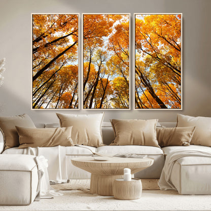 11823-MGV-CV-36X24-Golden Autumn Tree Canopy Wall Art – Stunning Fall Forest Leaves Print, Warm Seasonal Nature Decor for Home, Office or Cabin