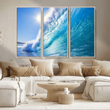 37494-MGV-CV-36X24-Ocean Wave Canvas Art – Stunning Blue Wave Photography, Coastal Wall Decor for Living Room, Bedroom or Office