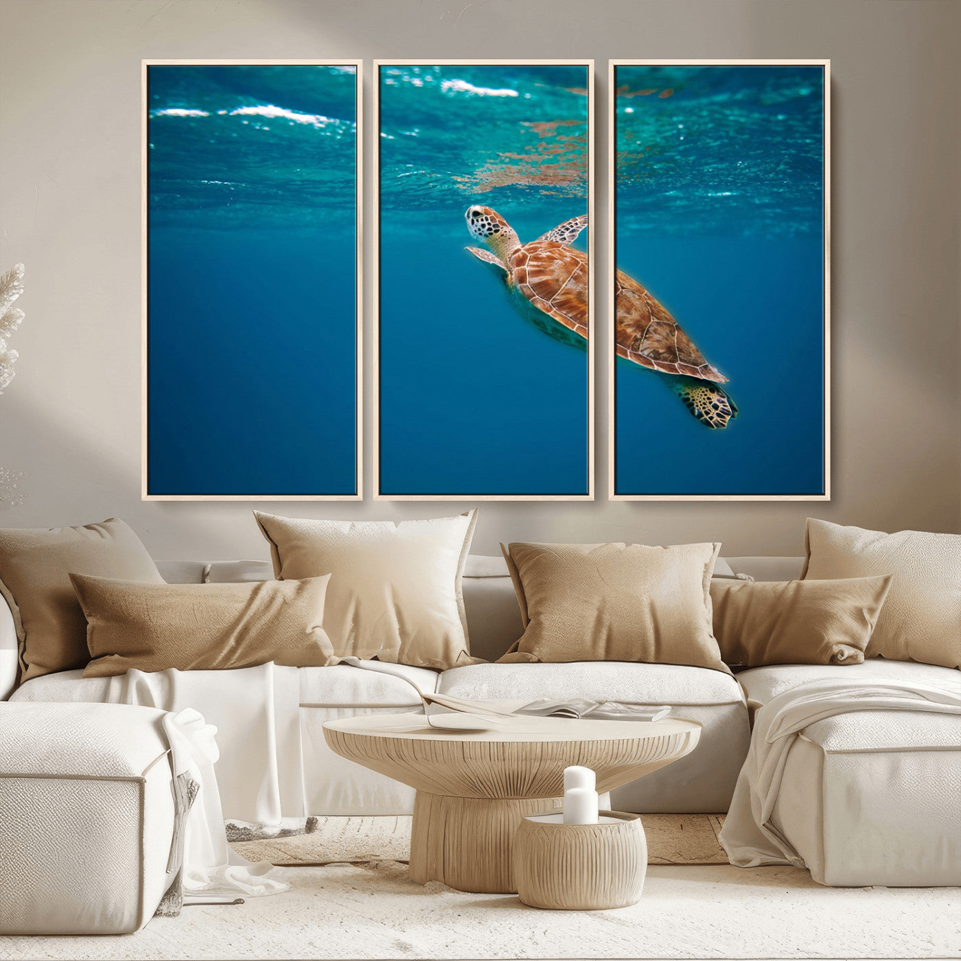 91440-MGV-CV-36X24-Sea Turtle Wall Art – Ocean Turtle Canvas Print, Underwater Marine Life Decor for Living Room, Office, Beach House or Bathroom