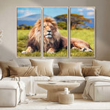 67826-MGV-CV-36X24-Majestic Lion Wall Art – King of the Jungle Canvas Print, Safari Wildlife Decor for Living Room, Office, or Man Cave
