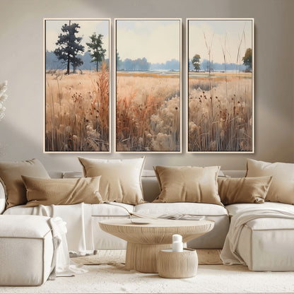 98822-MGV-CV-36X24-Autumn Meadow Wall Art – Tranquil Grassland Landscape Canvas Print, Rustic Country Decor for Living Room, Bedroom or Farmhouse