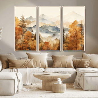 72950-MGV-CV-36X24-Autumn Mountain Forest Wall Art – Golden Fall Landscape Canvas Print, Nature-Inspired Home Decor for Living Room, Bedroom or