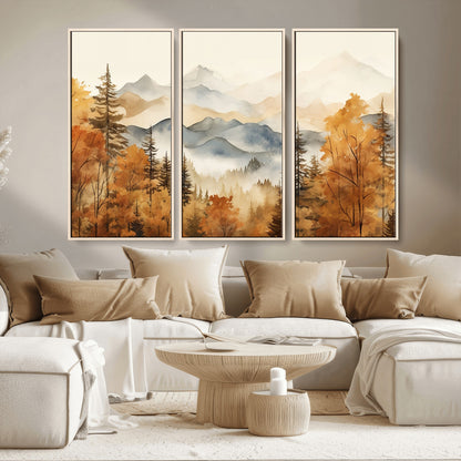 72950-MGV-CV-36X24-Autumn Mountain Forest Wall Art – Golden Fall Landscape Canvas Print, Nature-Inspired Home Decor for Living Room, Bedroom or