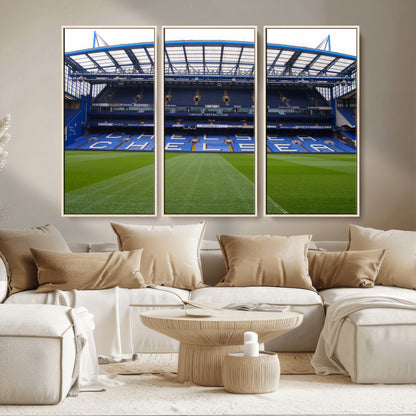 59508-MGV-CV-36X24-Chelsea Stadium Wall Art – Stamford Bridge Football Arena Canvas Print, Iconic Soccer Artwork for Living Room, Office, Game Room