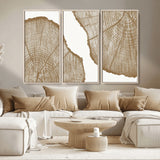 99692-MGV-CV-36X24-Tree Ring Linocut Wall Art Canvas Print, Framed Wood Cut Art Picture Print, Tree Rings Perfect Minimalist Rustic Decor Artwork