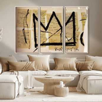 37215-MGV-CV-36X24-Abstract Crown Wall Art – Urban Graffiti Style Canvas Print Modern Street Art Design, Bold Contemporary Decor for Living Room,