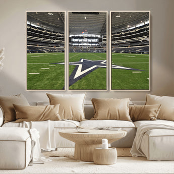 14834-MGV-CV-36X24-Dallas Att Stadium Wall Art Canvas Print, Framed Texas NFL Stadium Art Picture Print, American Football Stadium Perfect Sports