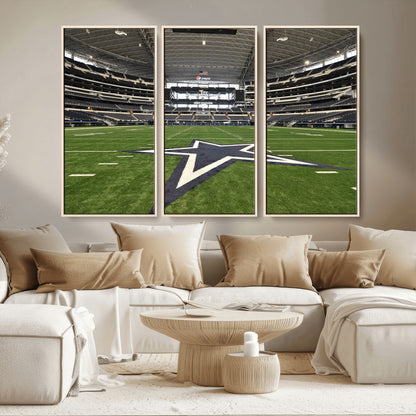 14834-MGV-CV-36X24-Dallas Att Stadium Wall Art Canvas Print, Framed Texas NFL Stadium Art Picture Print, American Football Stadium Perfect Sports