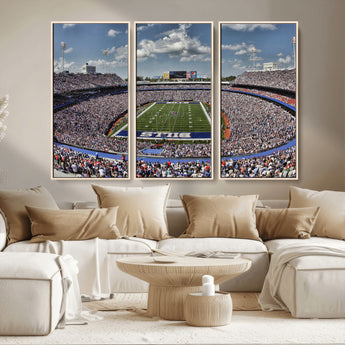 76491-MGV-CV-36X24-Buffalo Bills Stadium Wall Art Canvas Print, Framed Bills Stadium Art Picture Print, Highmark Stadium Perfect Sport Room Decor