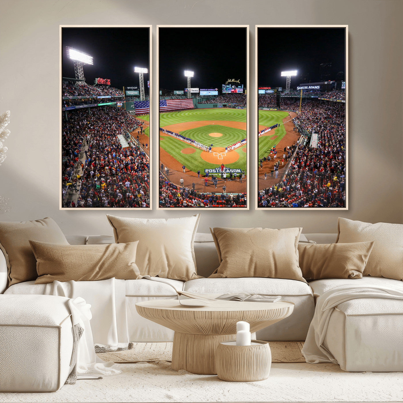 47365-MGV-CV-36X24-Fenway Park Stadium Wall Art Canvas Print, Framed Boston Baseball Stadium Art Picture Print, MLB Stadium Field Perfect Sport Room