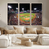 47365-MGV-CV-36X24-Fenway Park Stadium Wall Art Canvas Print, Framed Boston Baseball Stadium Art Picture Print, MLB Stadium Field Perfect Sport Room