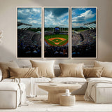 37127-MGV-CV-36X24-Kauffman Stadium Wall Art Canvas Print, Framed Kansas City Royals Field Art Picture Print, Baseball Stadium Perfect Sport Room