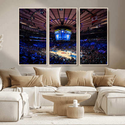 20491-MGV-CV-36X24-Madison Square Garden Wall Art Canvas Print, Framed New York Stadium Art Picture Print, MSG Stadium Perfect Sport Room Decor