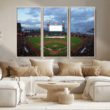 44631-MGV-CV-36X24-Oracle Park Stadium Wall Art Canvas Print, Framed San Francisco Giants Art Picture Print, Giants Stadium Field Perfect Sports Room