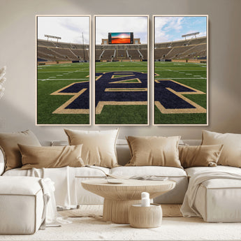 52835-MGV-CV-36X24-Notre Dame Stadium Wall Art Canvas Print, Framed Indiana Stadium Art Picture Print, Notre Dame Field Perfect Sport Room Decor
