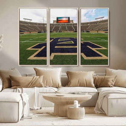 52835-MGV-CV-36X24-Notre Dame Stadium Wall Art Canvas Print, Framed Indiana Stadium Art Picture Print, Notre Dame Field Perfect Sport Room Decor
