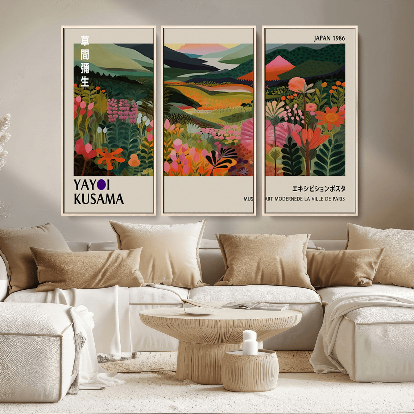 75719-MGV-CV-36X24-Botanical Mountain Valley Wall Art – Panoramic Nature Canvas Print, Vibrant Floral Field Artwork for Living Room, Bedroom, Office,