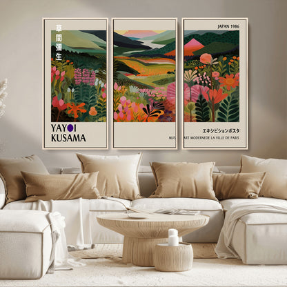 75719-MGV-CV-36X24-Botanical Mountain Valley Wall Art – Panoramic Nature Canvas Print, Vibrant Floral Field Artwork for Living Room, Bedroom, Office,